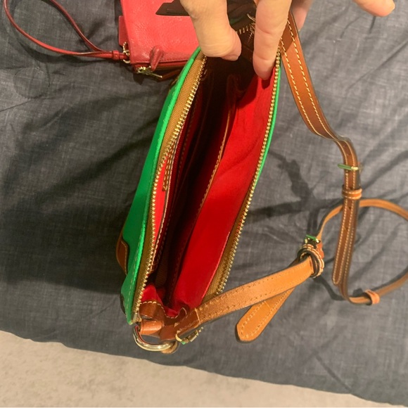 Dooney & Bourke Vibrant Green and Brown Crossbody Bag - Picture 3 of 4
